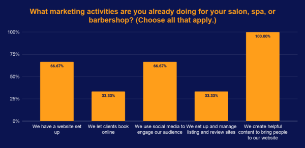 Salon and spa marketing activities poll