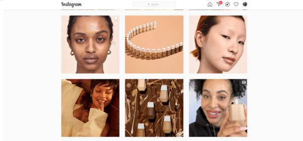 Fenty Beauty's Instagram images of multi-racial women