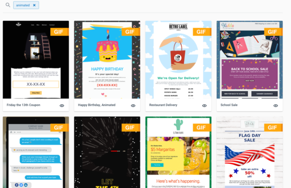 Email GIF templates from Constant Contact