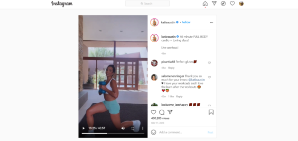 how to market your fitness class - use social media to post live classes like this one on Instagram