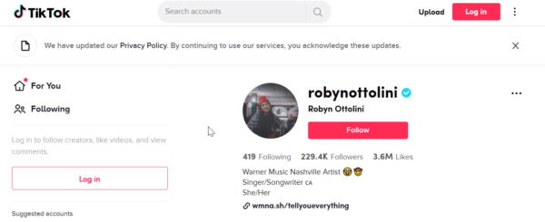 Robyn Ottolini knows that posting a 15-second snippet of your song on TikTok can be one of the best ways to promote your band and get noticed by labels like Warner Music Nashville
