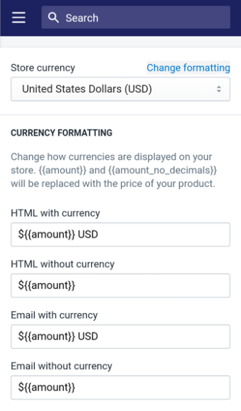 Shopify tips - set your pricing  on whole-number prices by going to this store currency page and changing the formatting to not include decimals