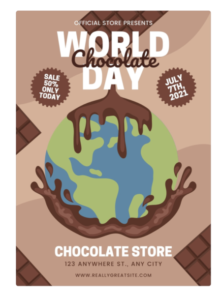 special event "world chocolate day" flyer