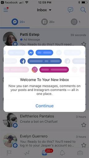 Facebook business page inbox