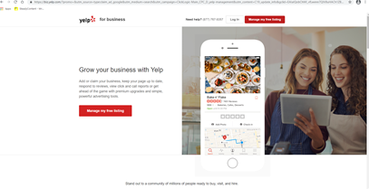 Yelp's website