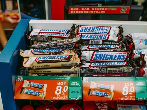 Candy bars set up for Point of Purchase sales