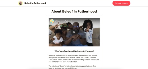 Beleaf inFatherhood's Patreon Page