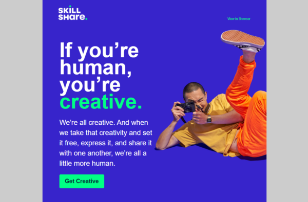 personalized email marketing example from skillshare