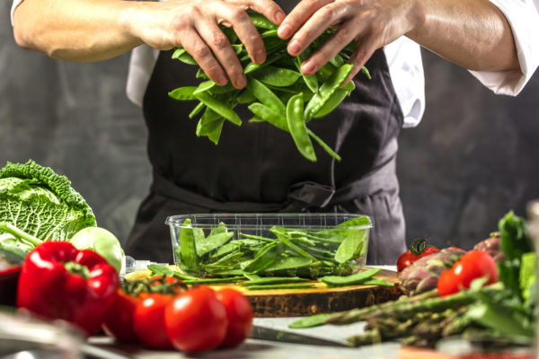 chef working with fresh ingredients