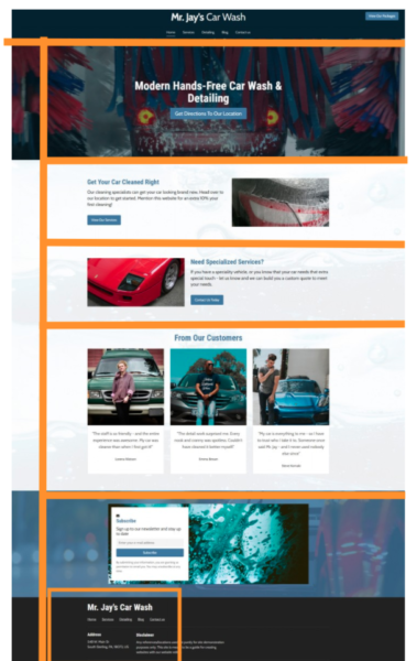 example of website design principle - F layout