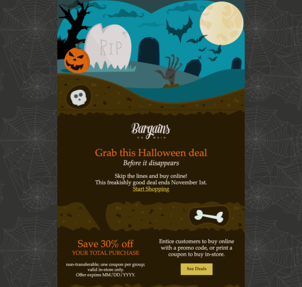 Halloween email template for Halloween promotions