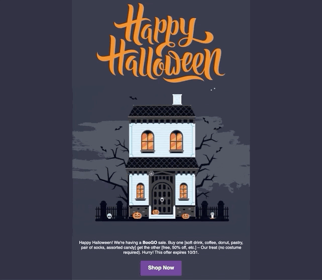 Animated Halloween email template