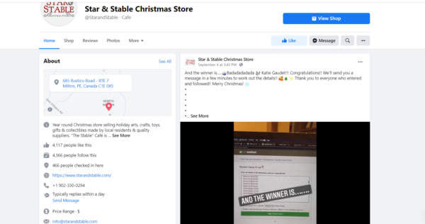 Star & Stable Facebook page hosting multiple Christmas giveaways