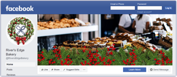 Example of a decorated Facebook page