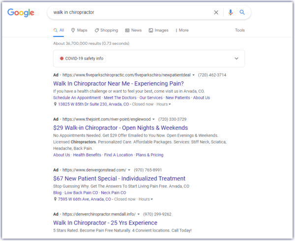 Pay Per Click Advertising For Chiropractors