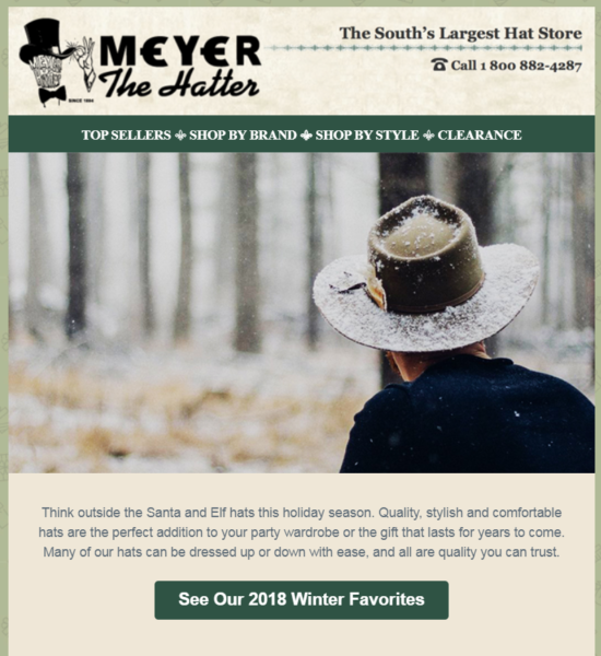constant contact customer meyer the hatter clear call-to-action example