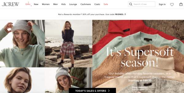 JCrew's customer avatar is clearly reflected in their ads