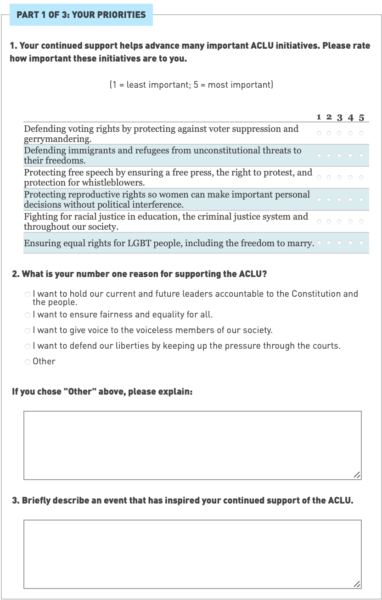 example donor survey