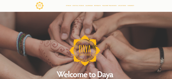 example of a yoga business website