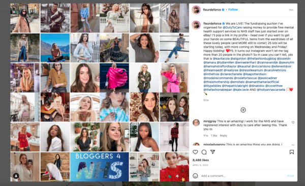 example of a mega influencer marketing for nonprofits