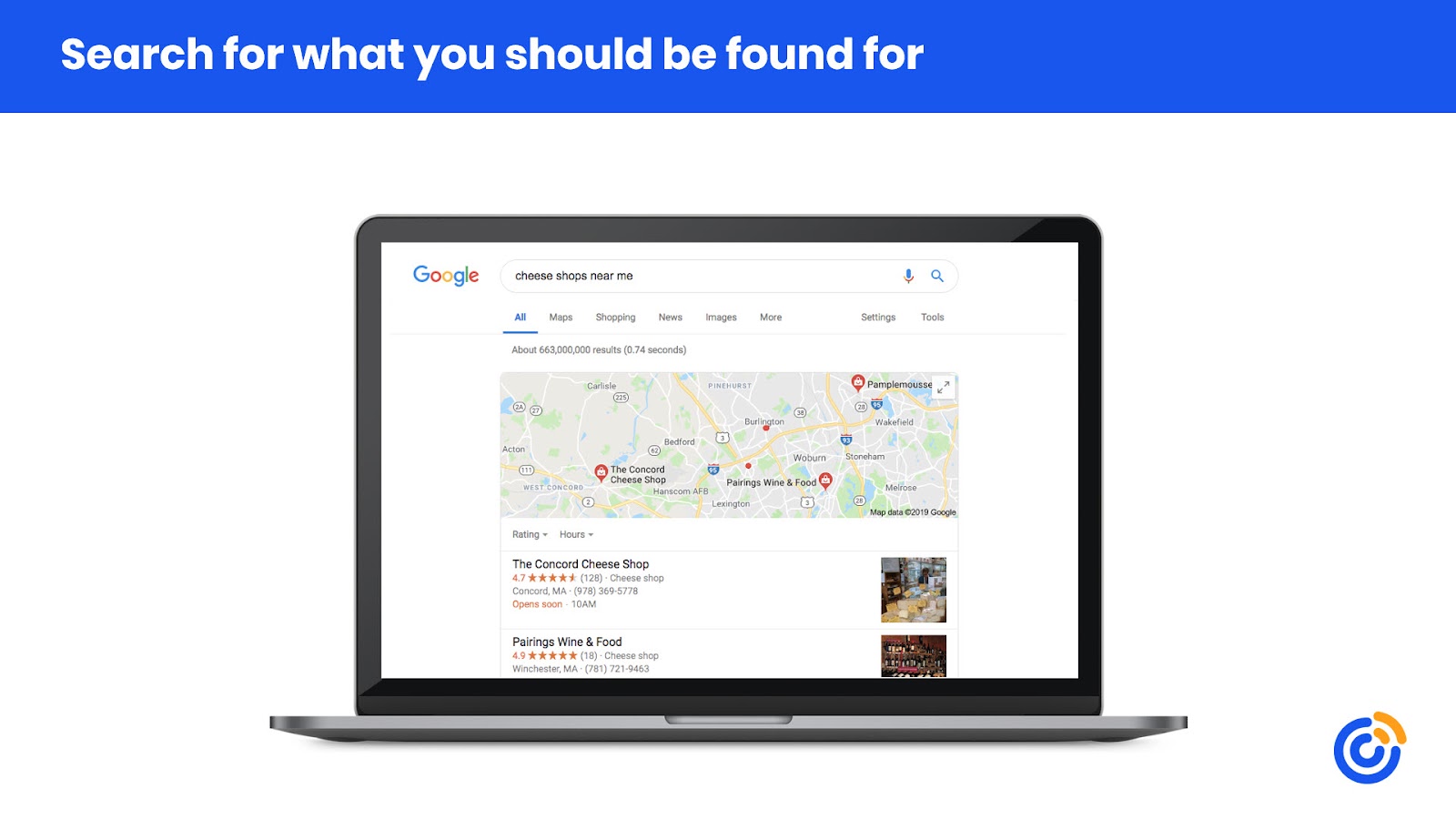 example of Google search results