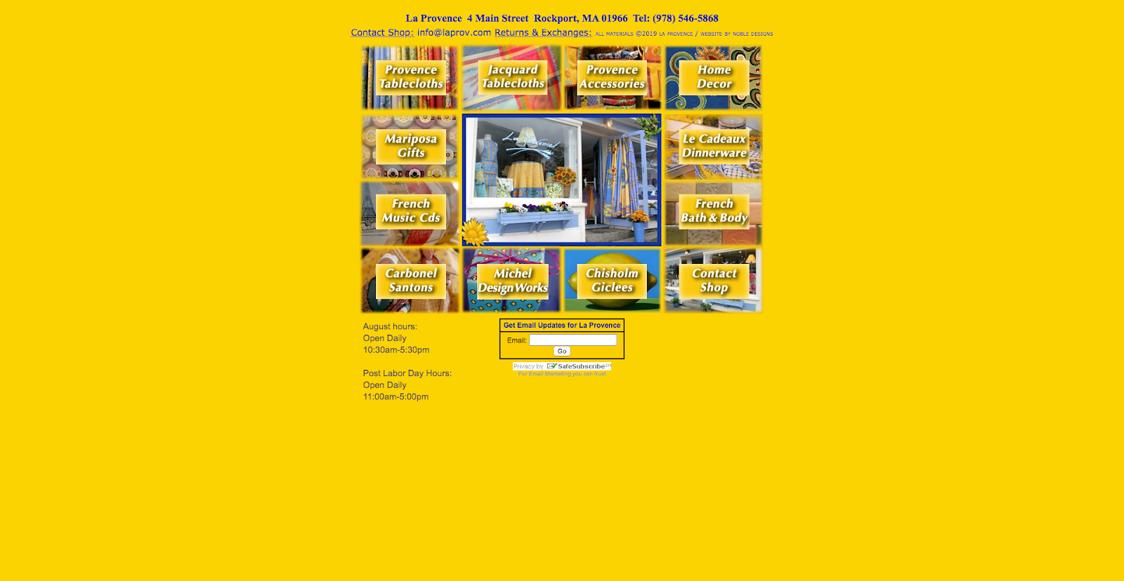 Old non-mobile responsive website.