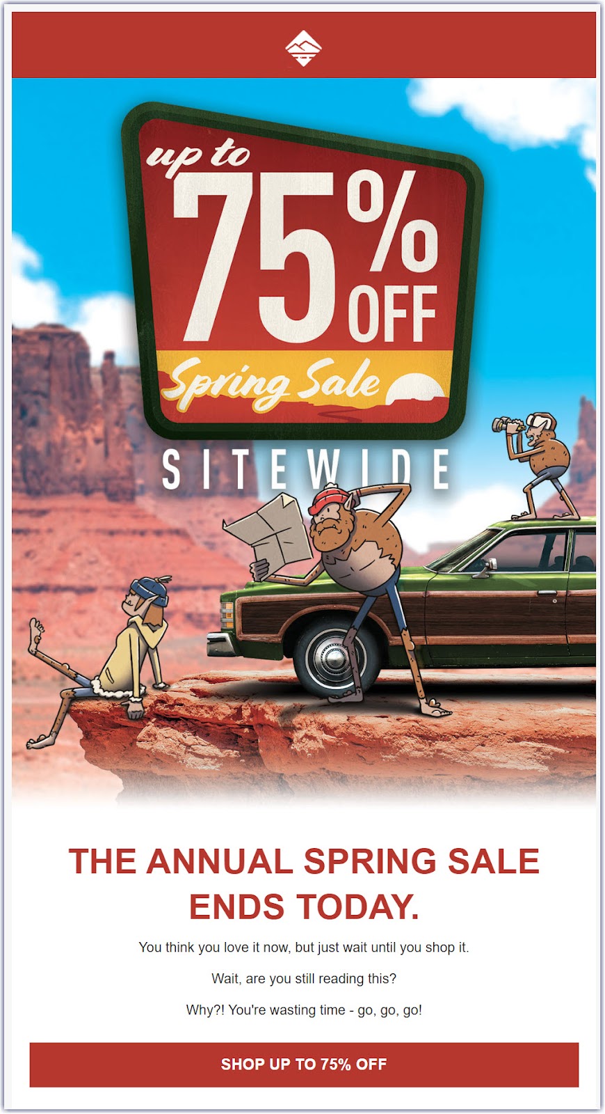 ROAD iD spring sale email 