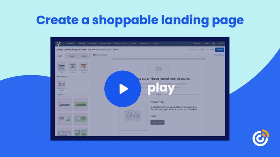 link to YouTube video on creating a Shoppable Landing Page