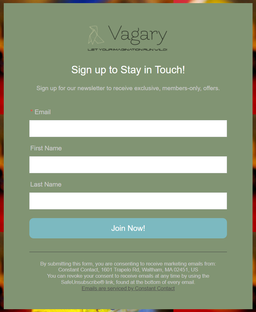 example of a sign-up form landing page