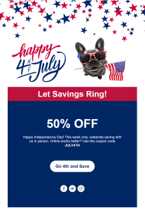 Fourth of July Sale email template