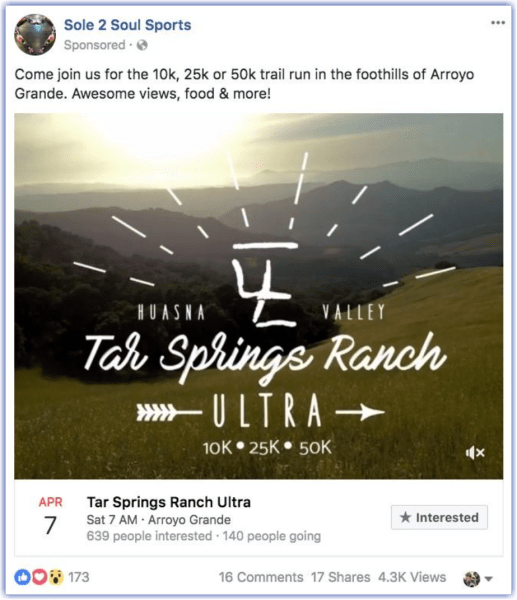 Example of a Facebook Event Ad