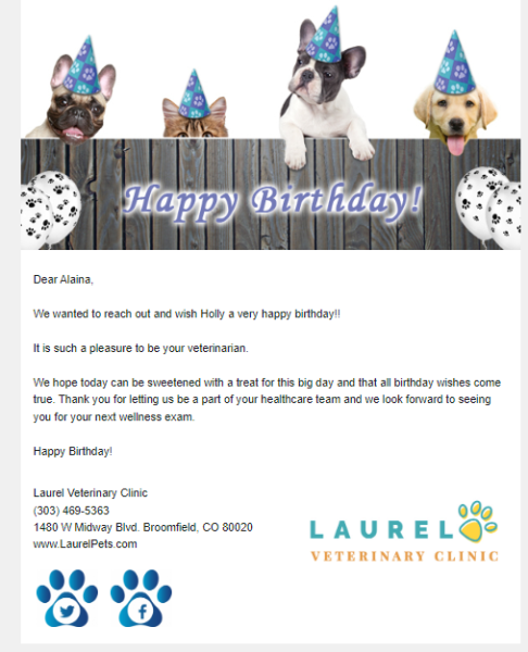 example of an email autoresponder Happy Birthday email