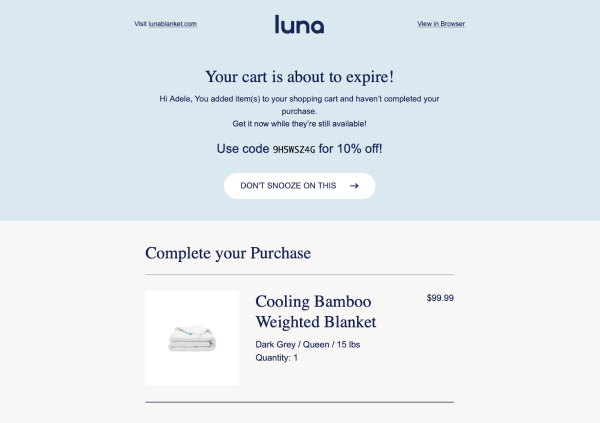 incentivize your abandoned cart email