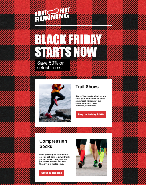 Email template for Black Friday