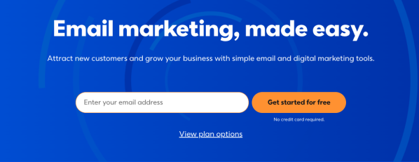 A Constant Contact homepage pop-up with a call to action to sign up for a free trial.