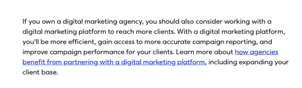 A snippet from a Constant Contact blog post highlighting an in-text hyperlink.