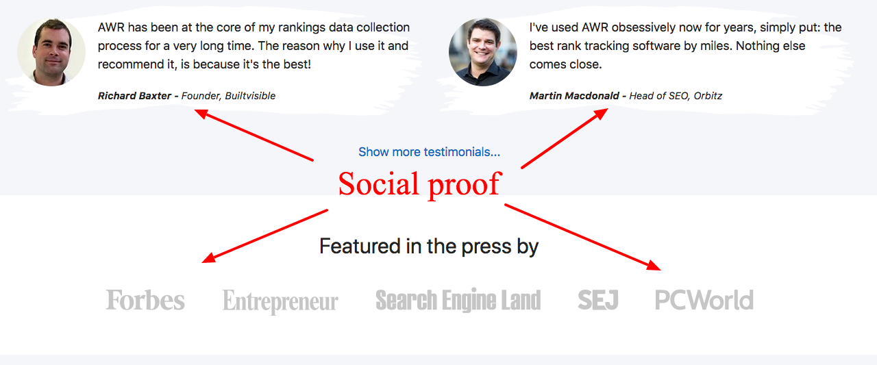 Social Proof Example