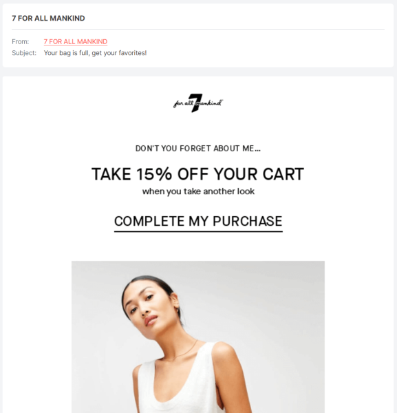 this abandoned cart email subject line is straight forward