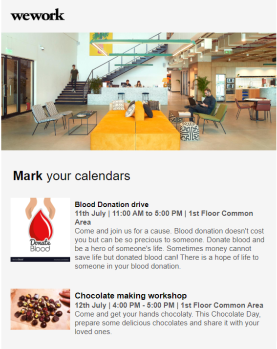 This is an image showing an example of Airtable's email newsletter.