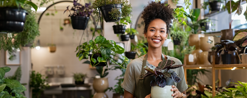 Customer Retention Strategies Blog header Plant shop owner