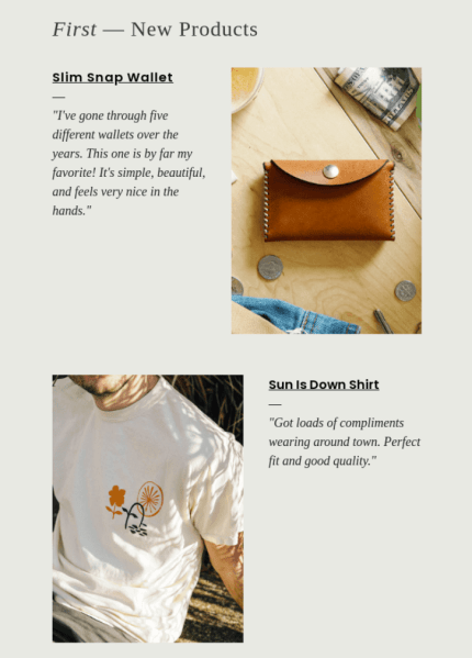 Use this Misc. Good Co. "round up" product email to generate email marketing ideas for products