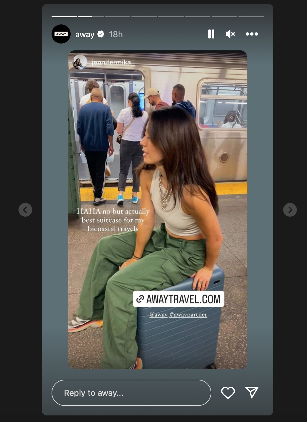 Away Travel Instagram Story
