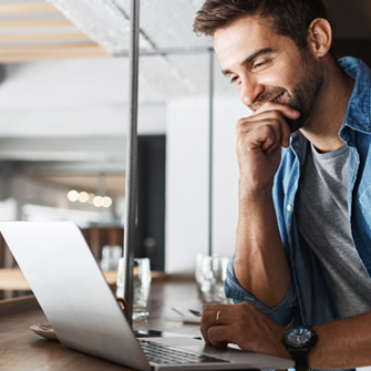 Business owner working generating email leads