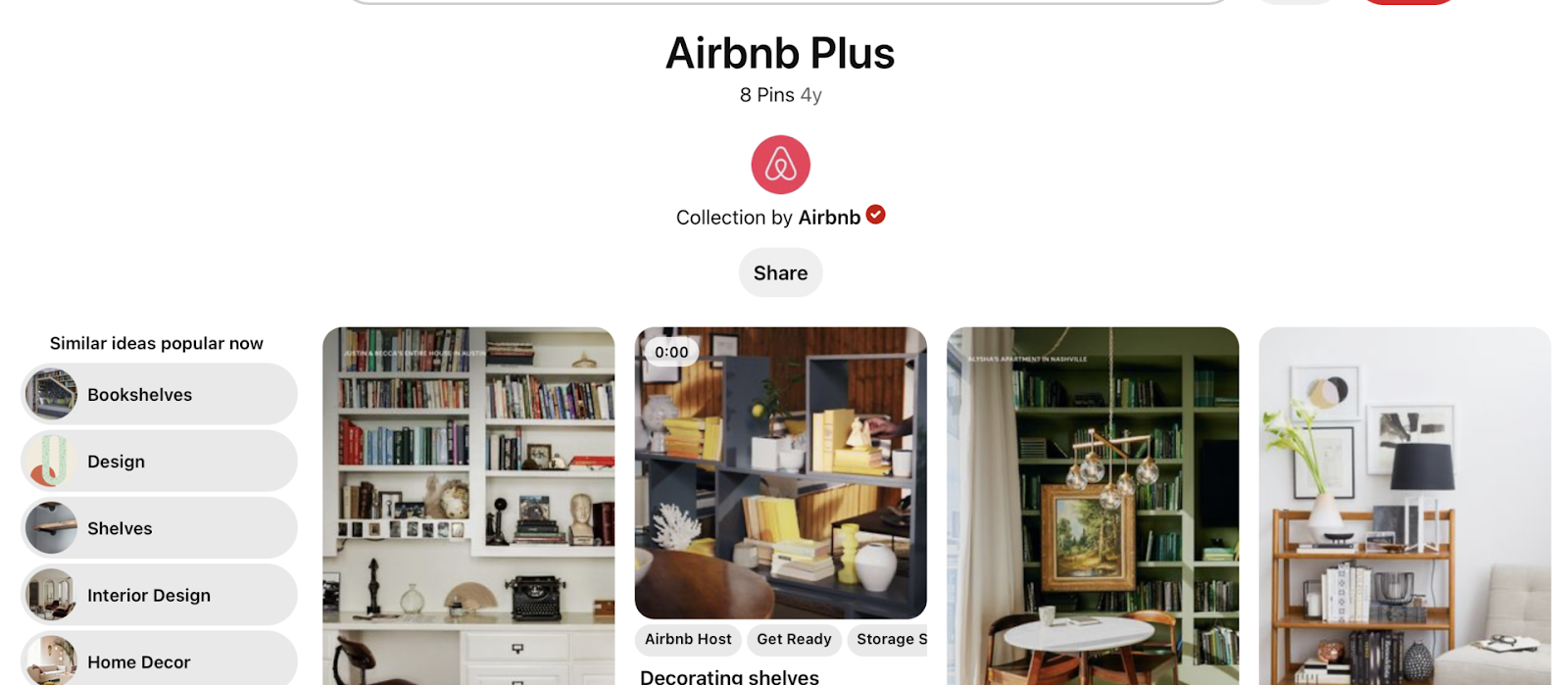 Airbnb Plus Pinterest page