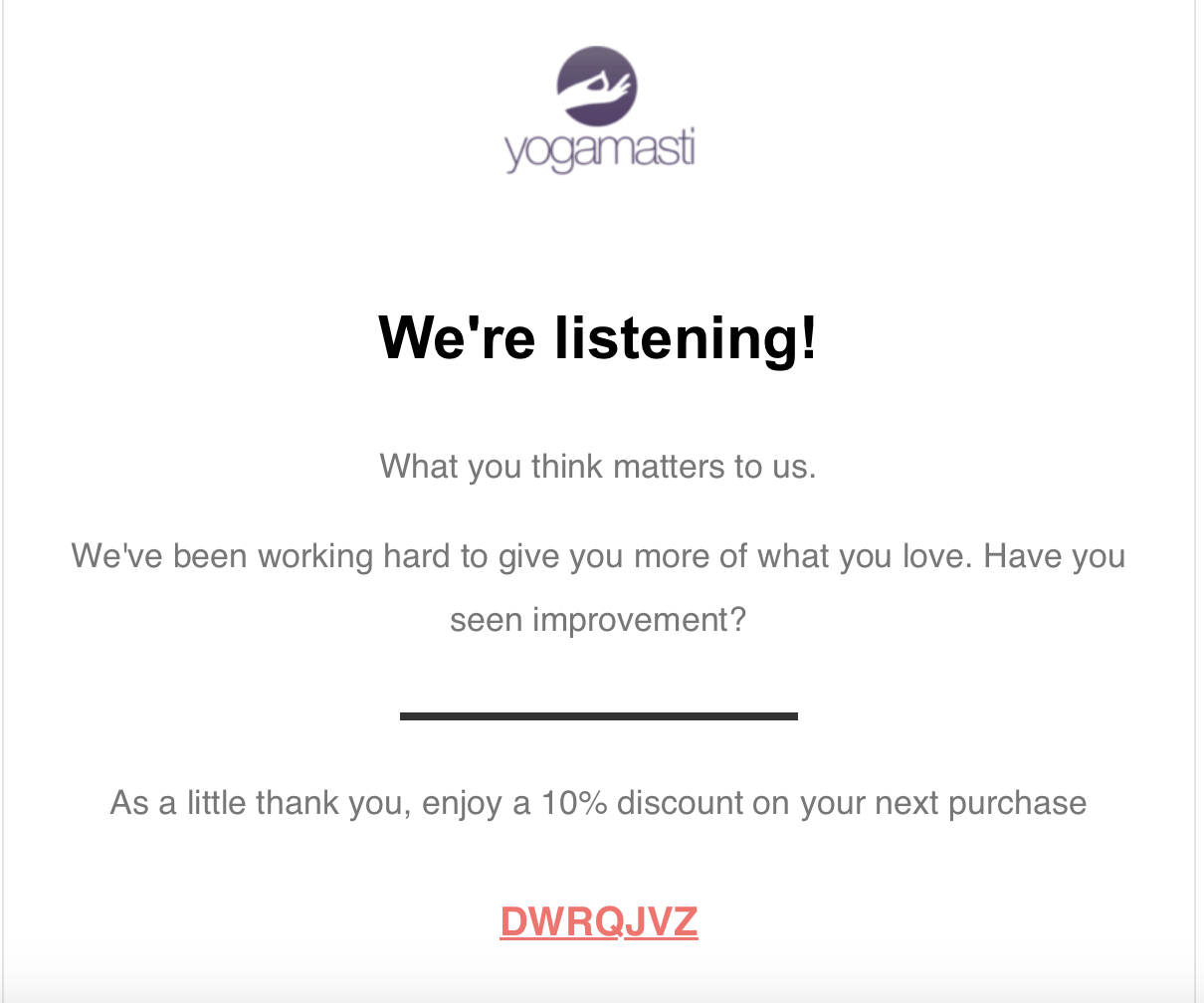 This image shows an example of an automated email.