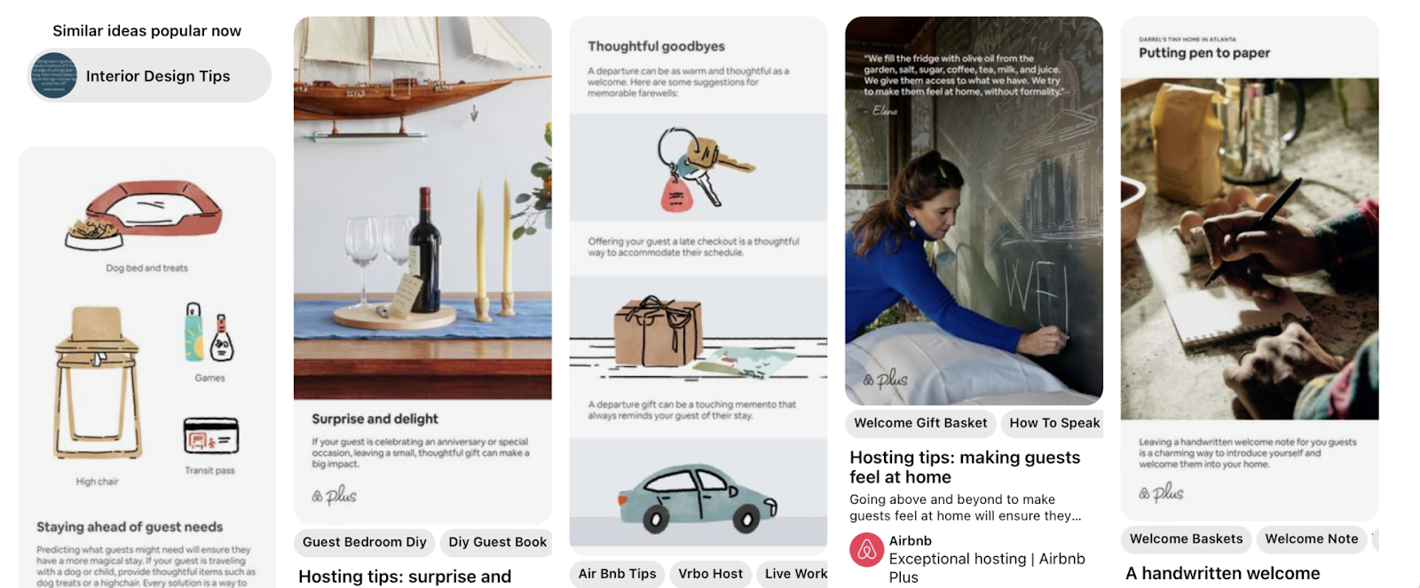 Airbnb pinterest page pins 
