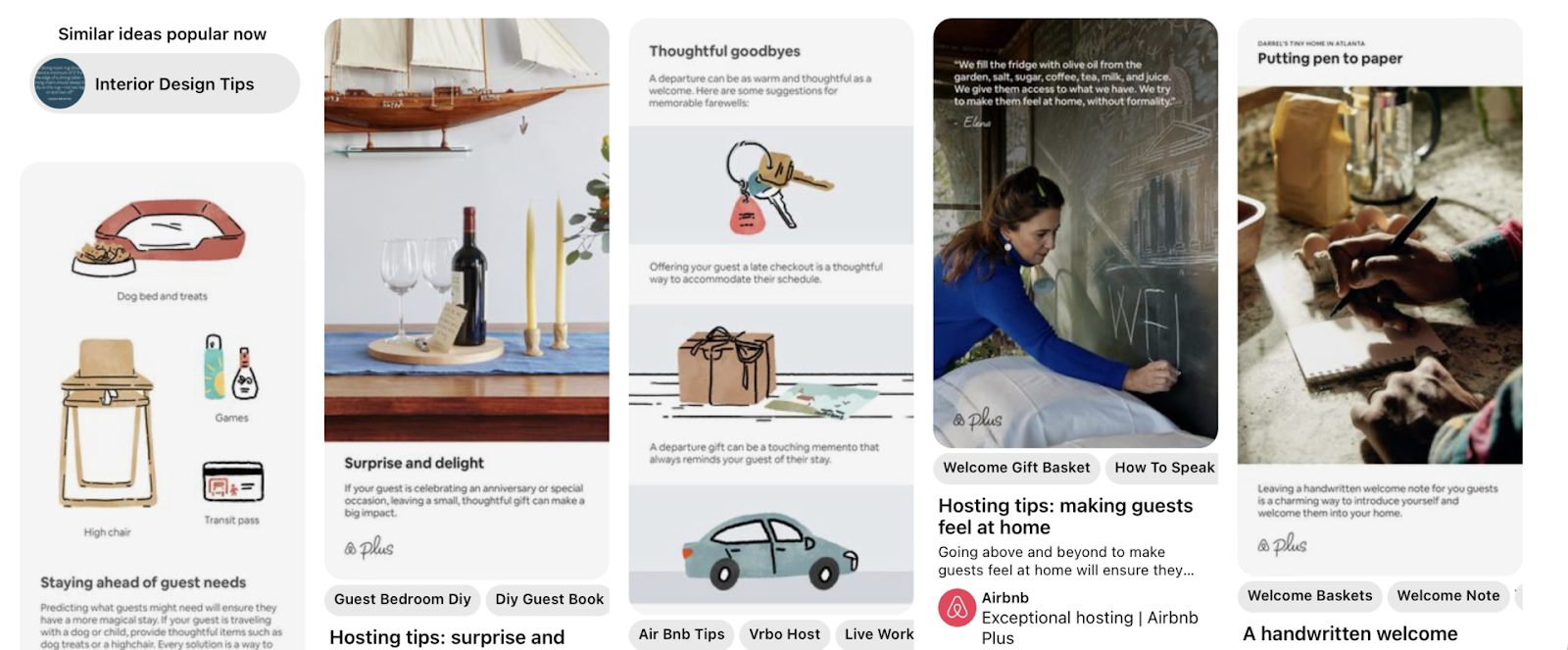 Airbnb pinterest page pins