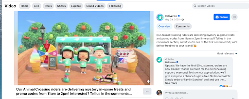 Animal Crossing AR campaign with Deliveroo