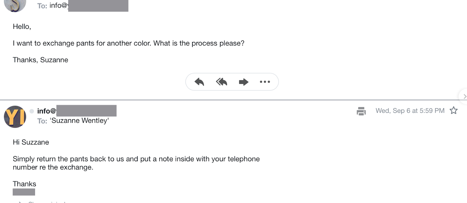 Customer service example email 