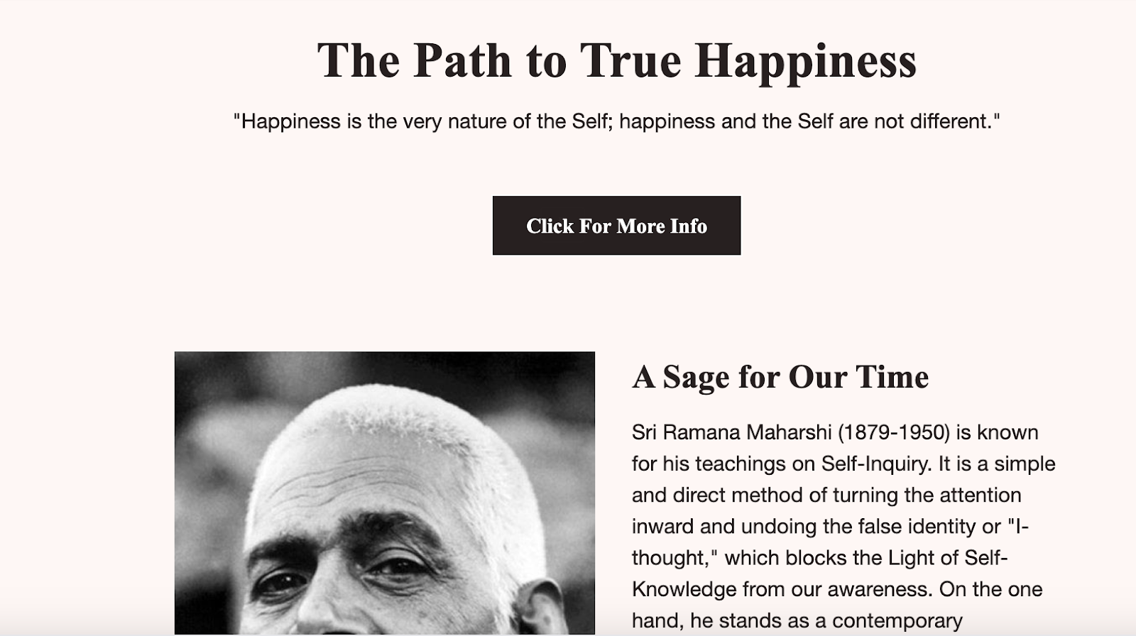 Email button example from John Pellicci's "The Path to True Happiness" email newsletter